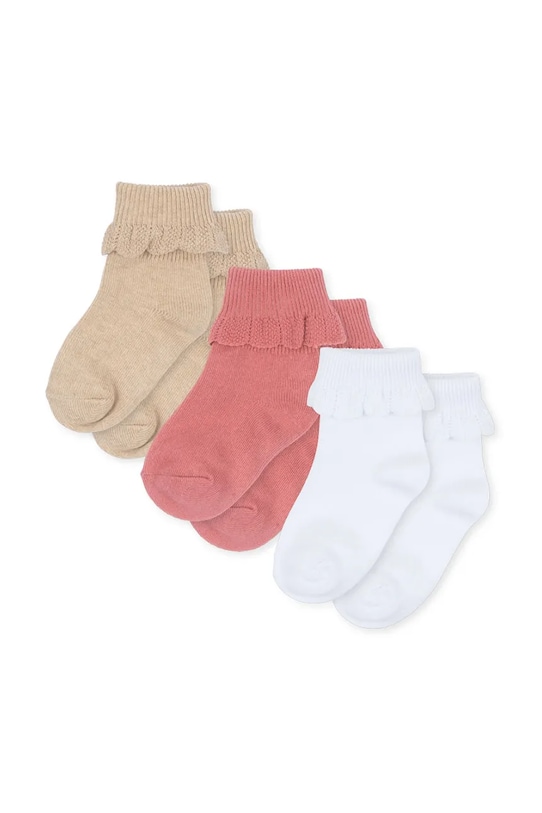 Дитячі шкарпетки Konges Sløjd 3 PACK FRILL SOCKS 3-pack довгі шкарпетки бежевий KS103309