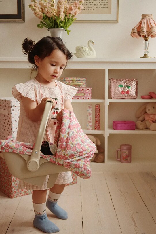 Chłopiec Konges Sløjd skarpetki dziecięce 2 PACK CHERRY SOCKS 2-pack KS103310 beżowy