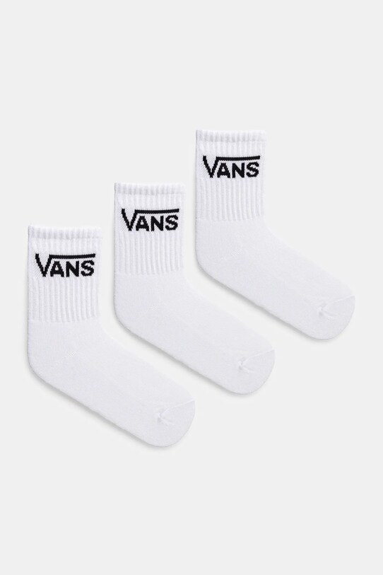 Vans sosete copii CLASSIC CREW 3-pack sosete lungi alb VN000GNKWHT1