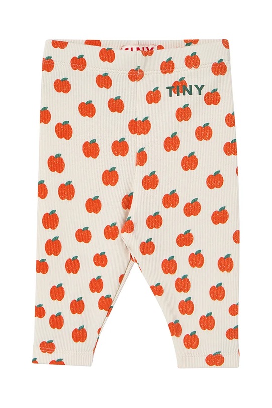 Tinycottons leggins bebe APPLES BABY RIB PANT tricotaj bej SS25.348
