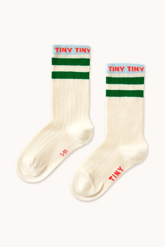 Detské ponožky Tinycottons TINY MEDIUM HEIGHT SOCKS dlhé ponožky zelená SS25.457