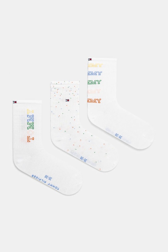 Tommy Hilfiger skarpetki dziecięce 3-pack wzorzyste biały 701232711.PPYA