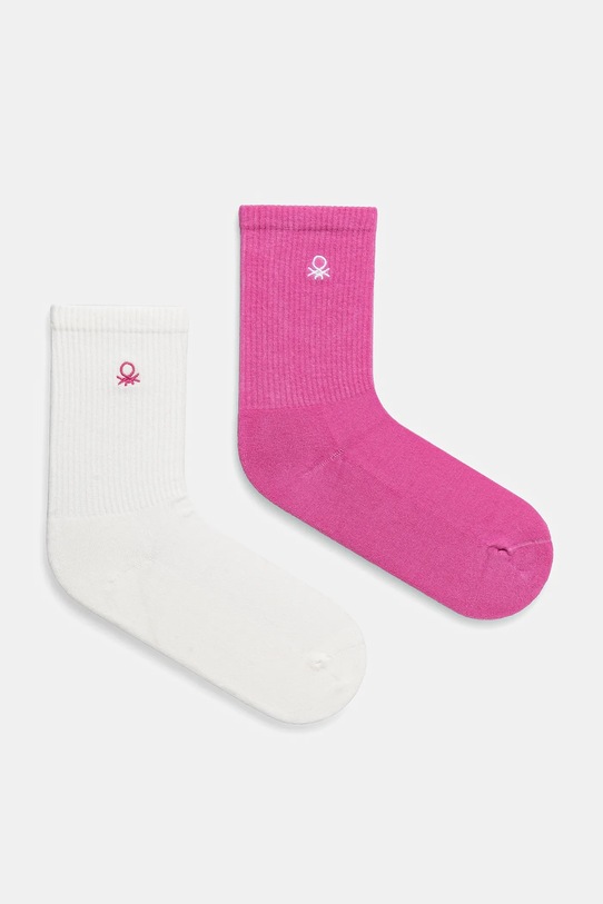 United Colors of Benetton skarpetki dziecięce 2-pack skarpetki długie różowy 6AO50702A.G.Seasonal