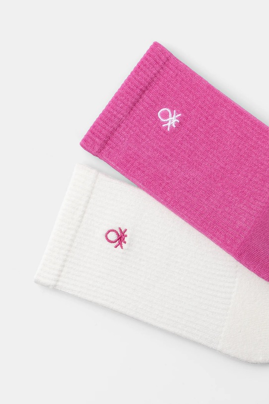 United Colors of Benetton skarpetki dziecięce 2-pack 6AO50702A.G.Seasonal różowy SS25