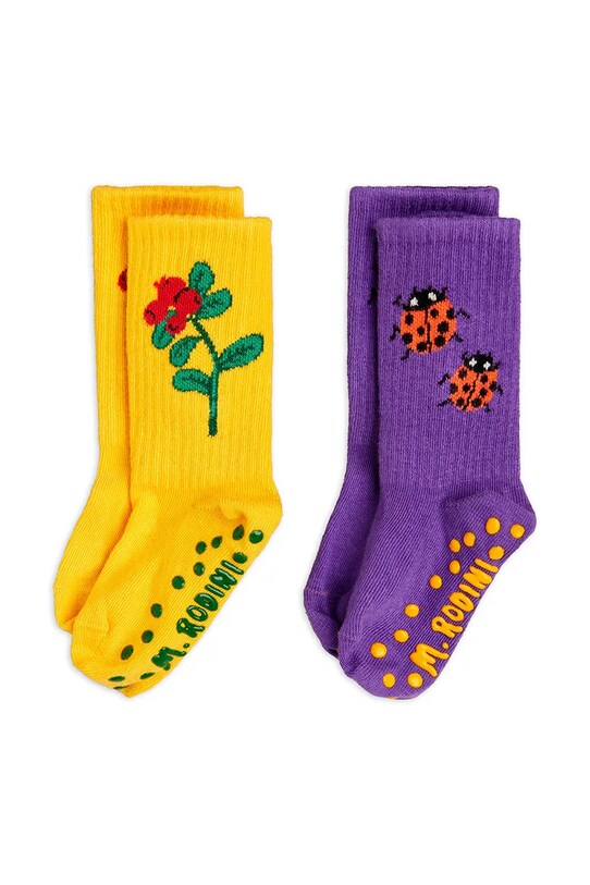 Дитячі шкарпетки Mini Rodini Lingonberries 2-pack довгі шкарпетки фіолетовий 2526010700