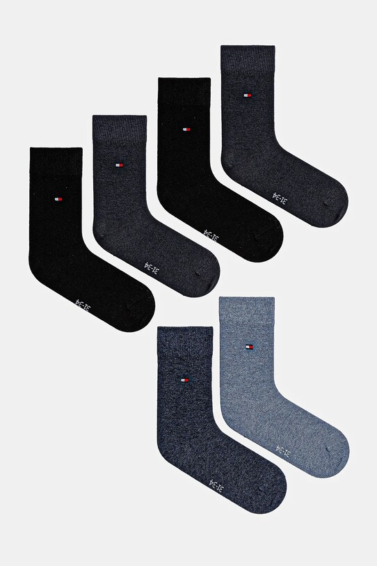 Detské ponožky Tommy Hilfiger 6-pak jemný vzor čierna 701220490.PPYA