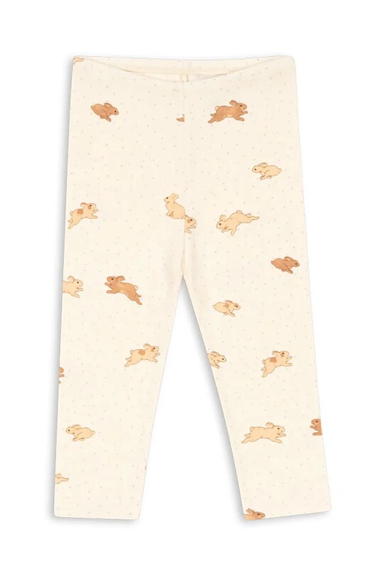 Konges Sløjd leggins din bumbac pentru copii MINNIE PANTS GOTS bumbac bej KS103560