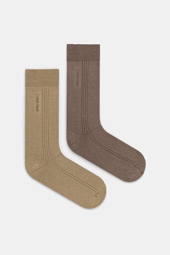 Ponožky Calvin Klein 2-pak dlhé ponožky béžová 701232089