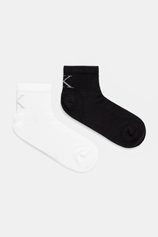 Ponožky Calvin Klein Jeans 2-pack jemný vzor bílá 701231392