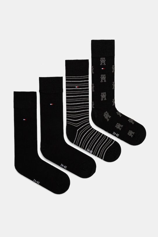Κάλτσες Tommy Hilfiger 4-pack ψηλές κάλτσες μαύρο 701232605
