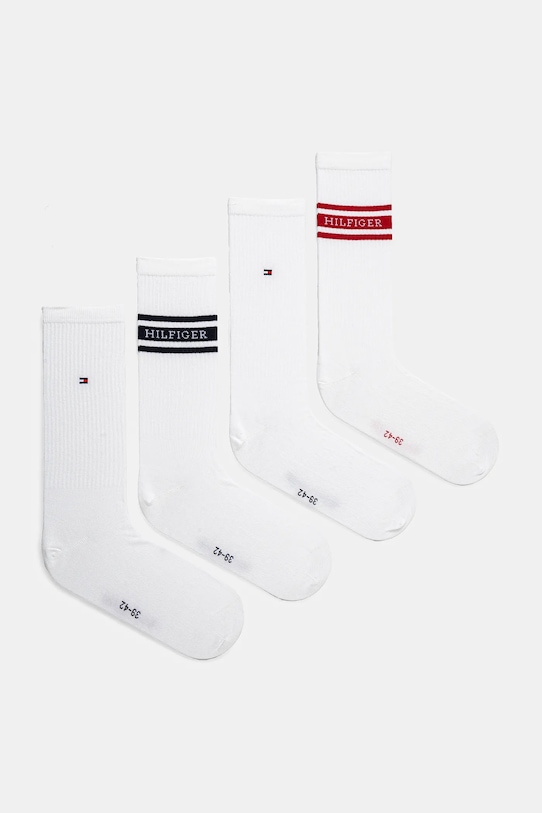 Nogavice Tommy Hilfiger 4-pack Visoke nogavice bela 701232606