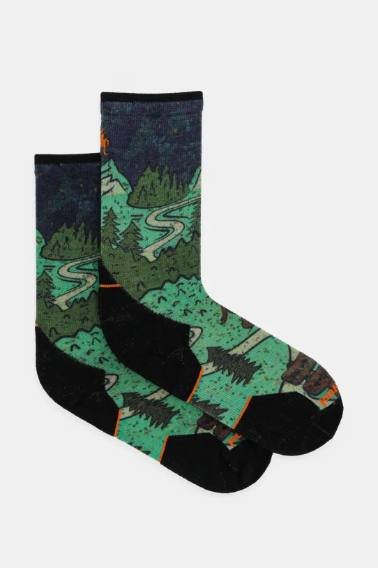 Smartwool skarpetki Trail Run Neature Print Crew outdoor zielony SW002693