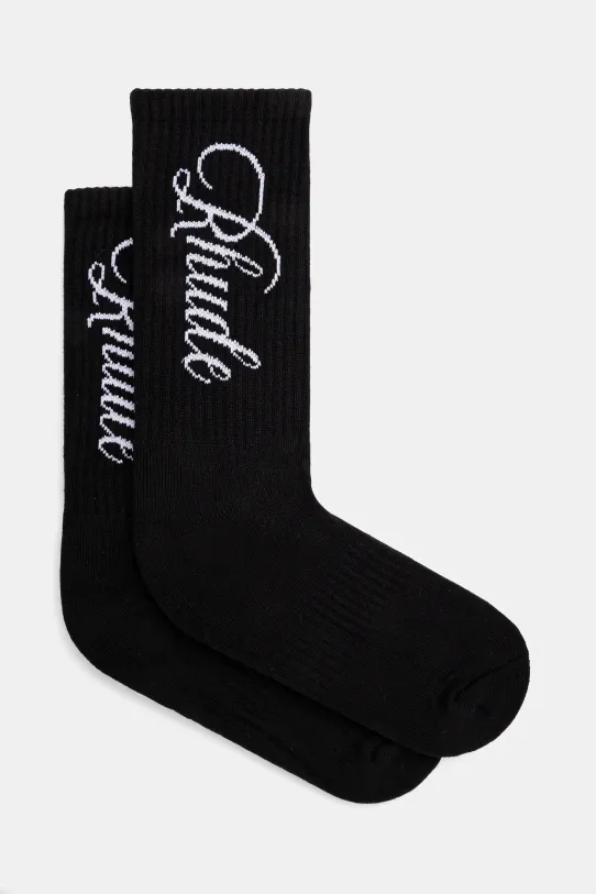Шкарпетки RHUDE Vertical Script довгі шкарпетки чорний RHPS25SO07117