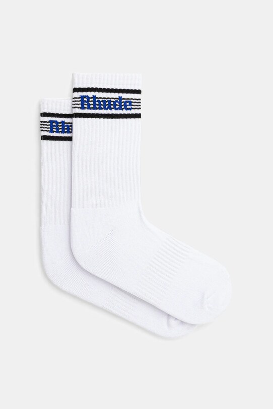 RHUDE skarpetki Speed Stripe drobny wzór biały RHSS25SO04227