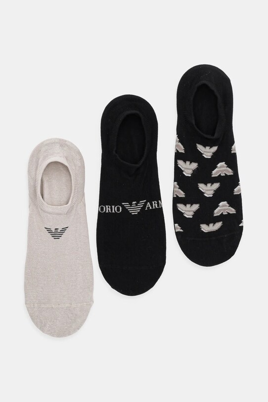 Ponožky Emporio Armani Underwear 3-pak krátke ponožky čierna EM000547.AF13202