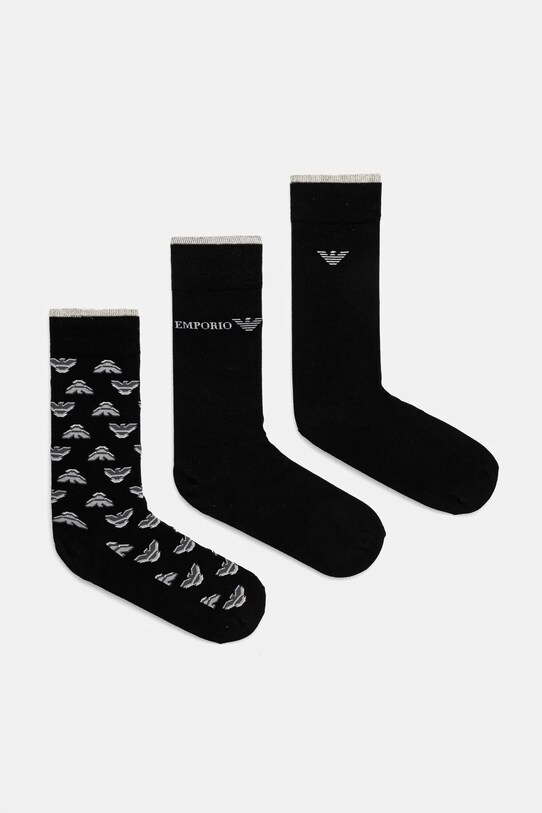 Emporio Armani Underwear skarpetki 3-pack wzorzyste czarny EM000554.AF13202