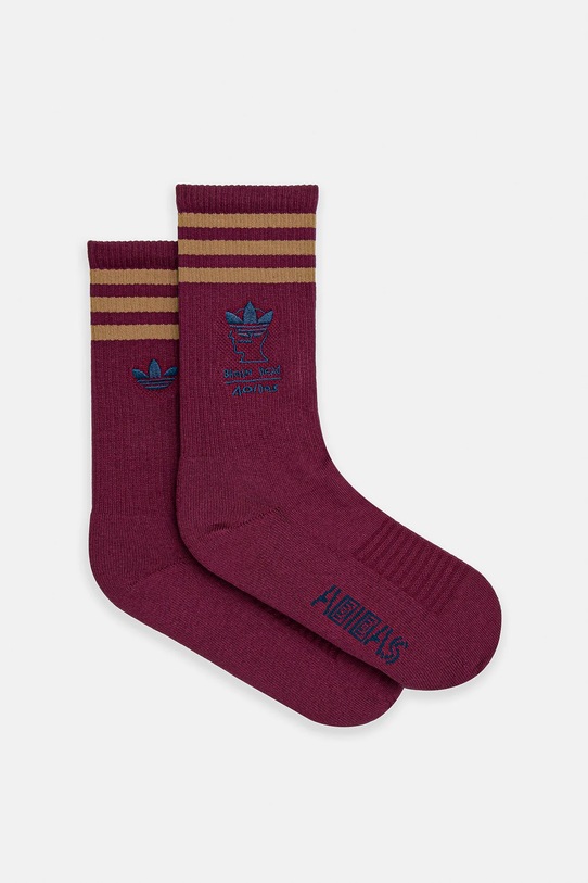 Ponožky adidas Originals x Brain Dead Sock dlhé ponožky burgundské JN2407