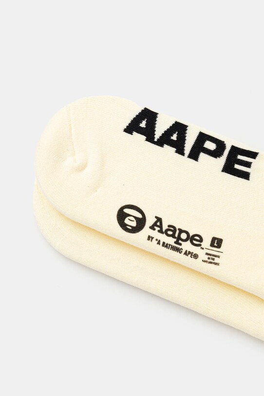 AAPE skarpetki Main AAPSOM5296XXN beżowy SS25