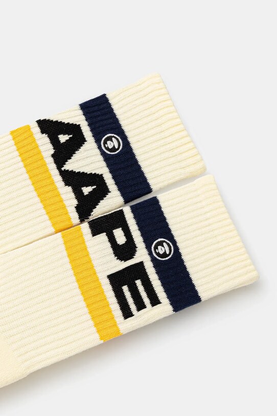 AAPE skarpetki Main AAPSOM5293XXN beżowy SS25