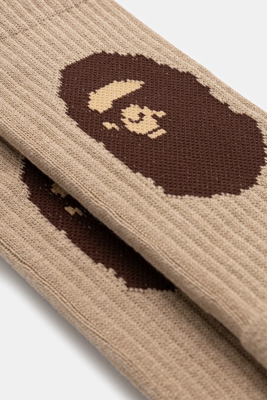 Ponožky A Bathing Ape APE head 1K80184001 béžová SS25