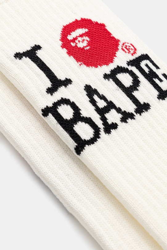 Čarape A Bathing Ape Ilove bape 1K80184004 bež SS25