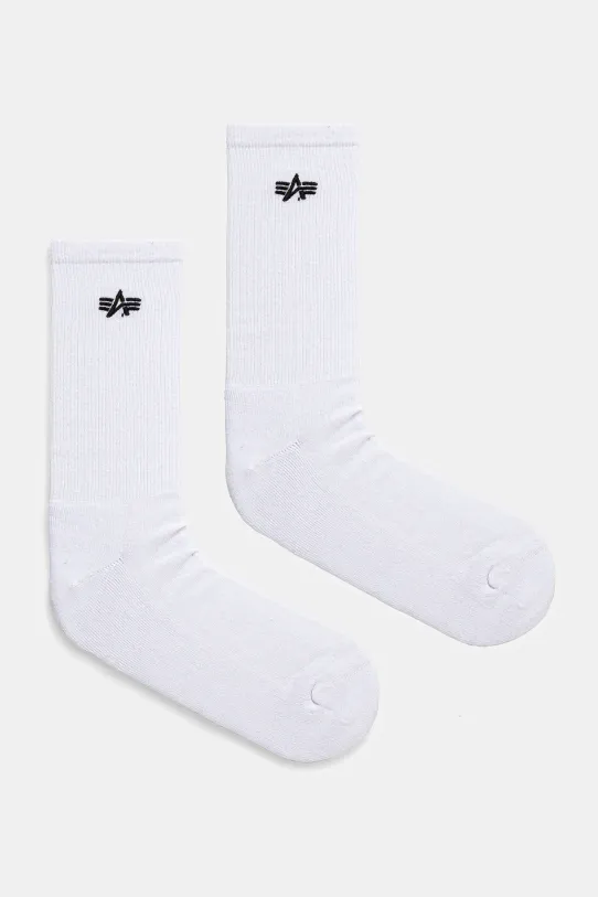 Alpha Industries calzini in cotone Basic Socks 3 Pack pacco da 3 calzini bianco 156986