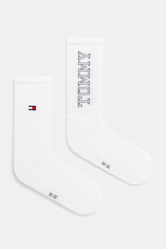 Nogavice Tommy Jeans 2-pack Visoke nogavice bela 701233338