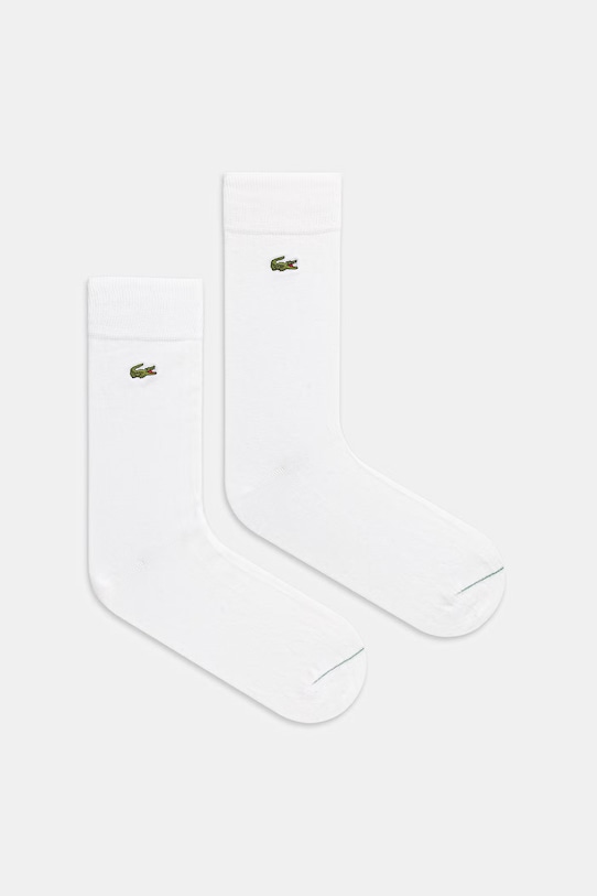 Čarape Lacoste 2-pack visoke čarape bijela RA3147