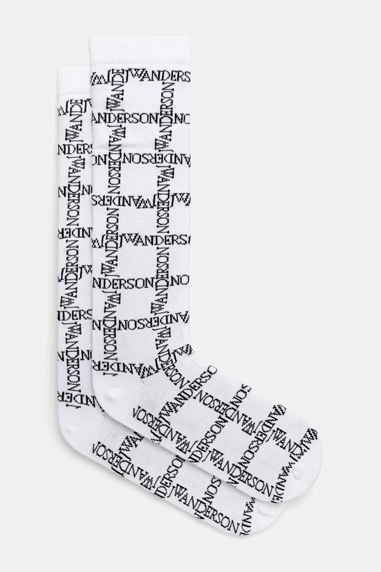 Ponožky JW Anderson Logo Grid Long dlouhé ponožky bílá KW1034.YN0273.903