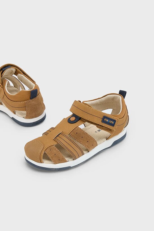 Detské sandále Mayoral usňová koža hnedá 43678.86A.Kids.PPYA