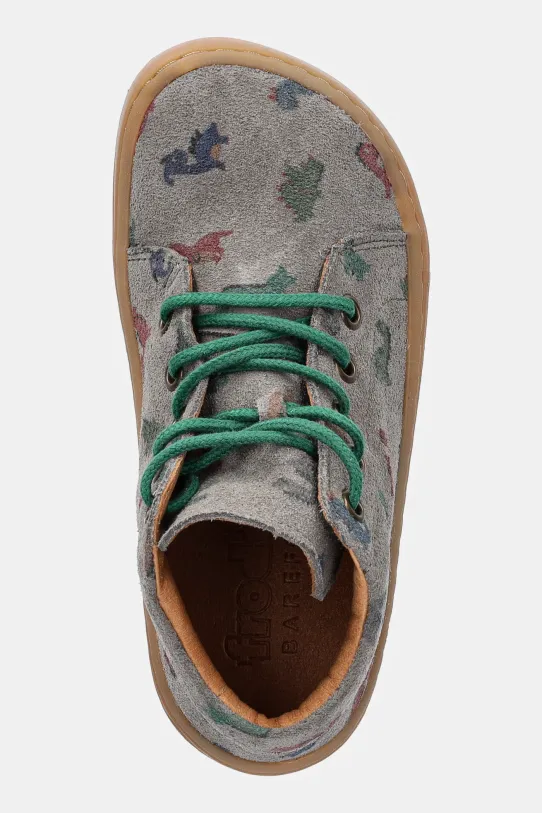 Detské semišové poltopánky Froddo BAREFOOT FIRST STEP LACES sivá G2130325.B.25.27
