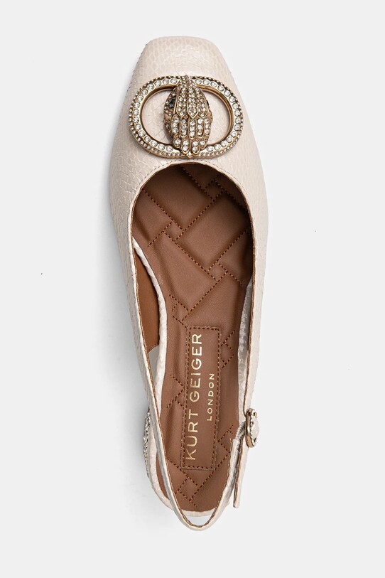 Kožené lodičky Kurt Geiger London Chelsea Block Slingback béžová 3415024189.BLUSH