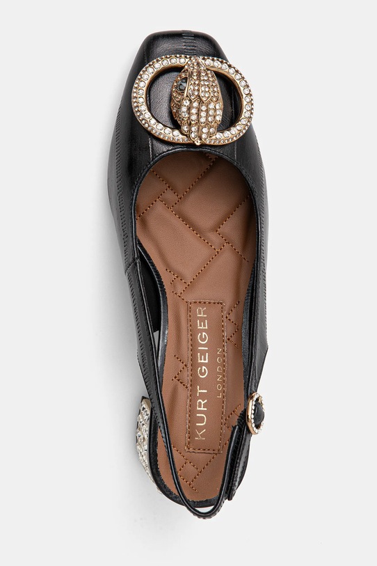 Kurt Geiger London czółenka skórzane Chelsea Block Slingback czarny 3415000189.BLACK