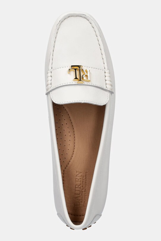 Lauren Ralph Lauren mocasini de piele Barnsbury alb 802852847024.100
