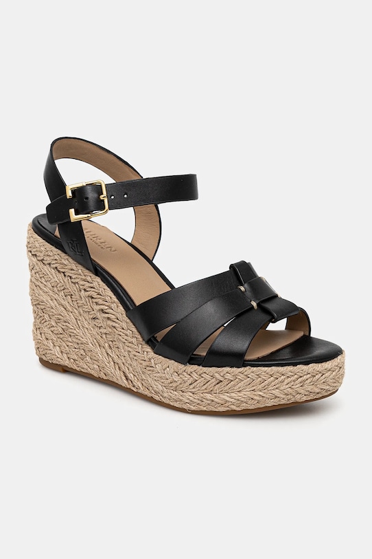 Kožené sandály Lauren Ralph Lauren Soffia Espdr přírodní kůže černá 802953961002.001