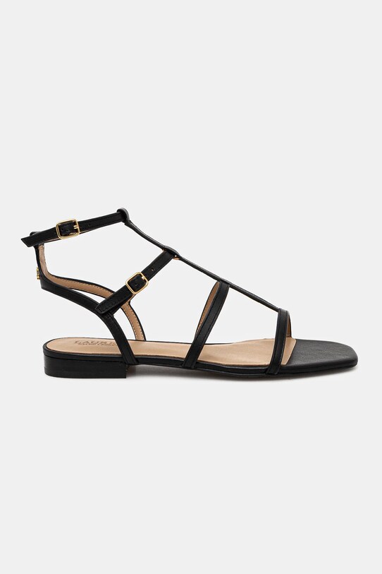 Lauren Ralph Lauren sandały skórzane Everley Gldr 802959977001.001 czarny SS25