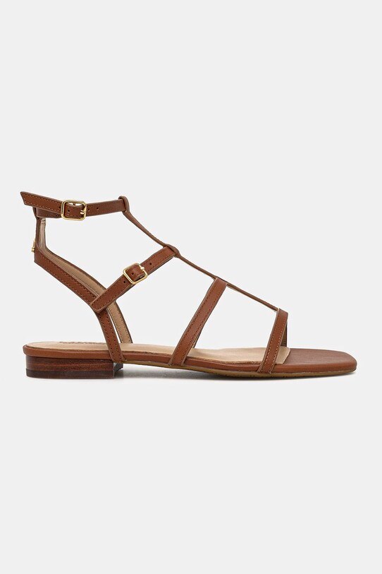 Lauren Ralph Lauren sandały skórzane Everley Gldr 802959977003.200 brązowy SS25