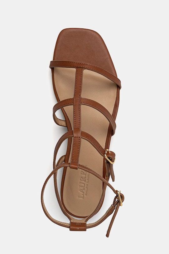 Lauren Ralph Lauren sandały skórzane Everley Gldr 802959977003.200 brązowy