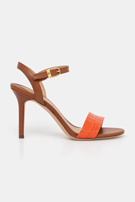 Kožené sandály Lauren Ralph Lauren Gwen 802962183001.200 oranžová SS25