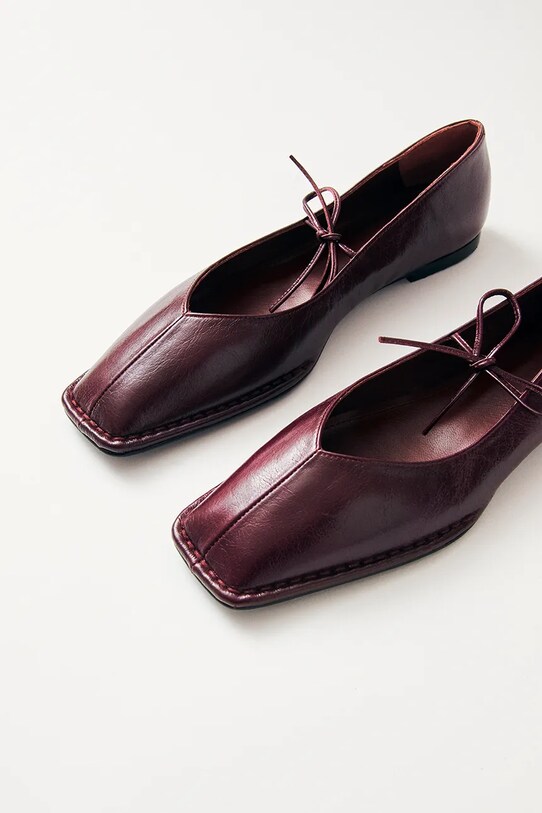 Kožené balerínky Alohas Sway burgundské S00191.16