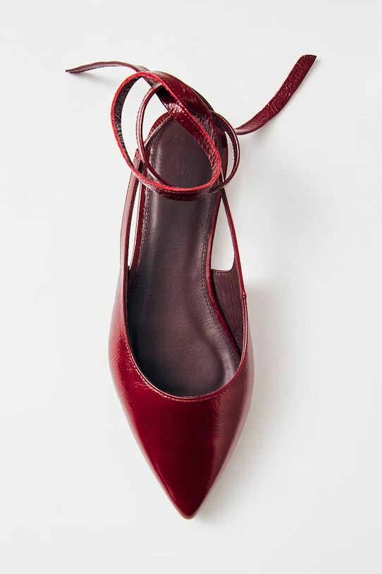 Încălțăminte Alohas balerini de piele Ribbon S100773.01 burgundia