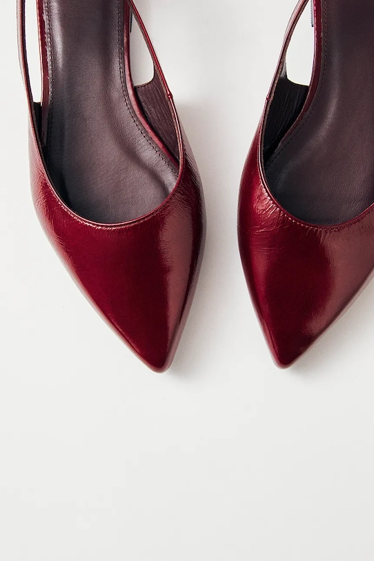 Alohas balerini de piele Ribbon burgundia S100773.01