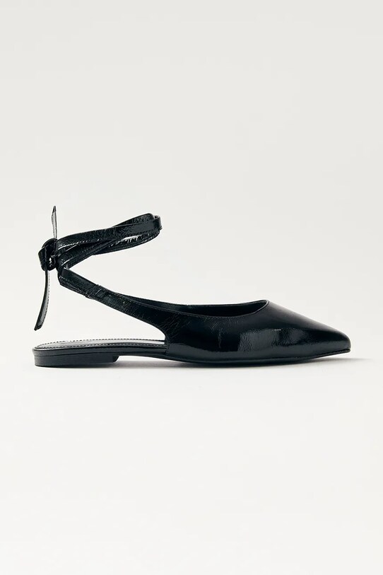 Alohas balerini de piele Ribbon piele patentata negru S100773.02