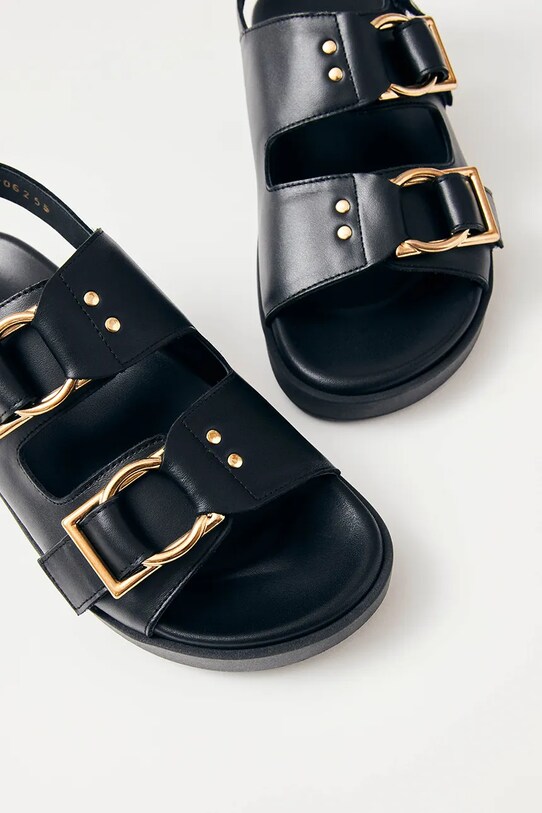 Încălțăminte Alohas sandale de piele Maui S100641.01 negru