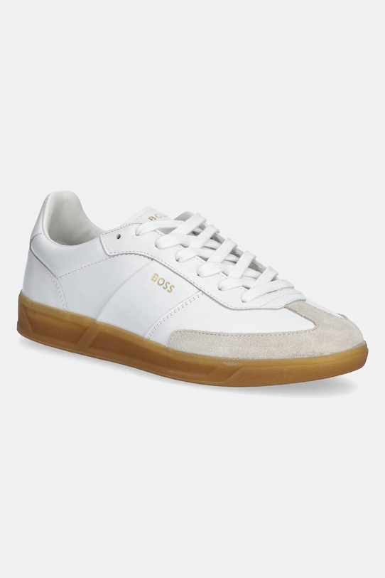 BOSS sneakers in pelle Brenta pelle fiore bianco 50518001.100