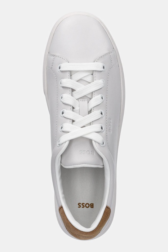 Usnjene superge BOSS Kieran bela 50536393.120