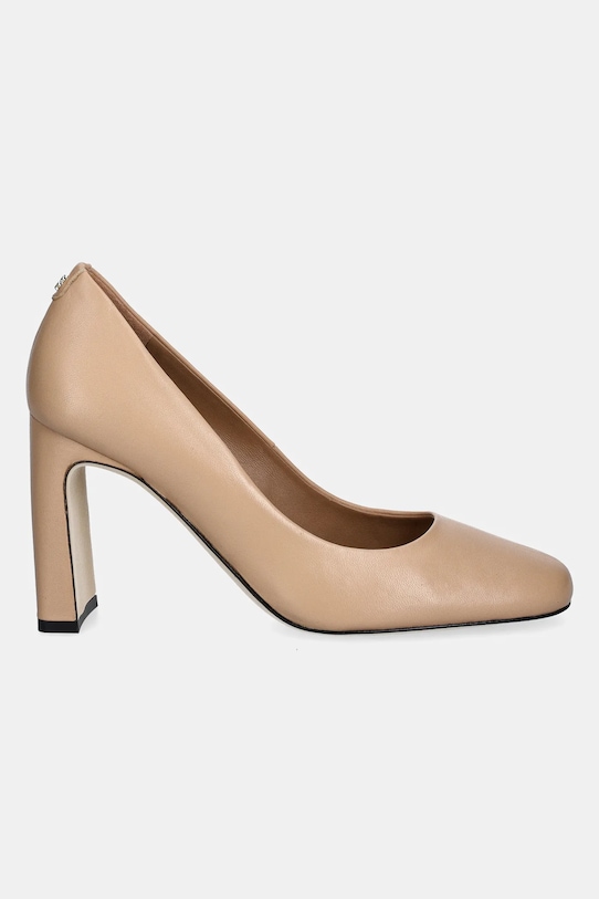 Kožené lodičky BOSS Charlieze 50536335.269 béžová SS25