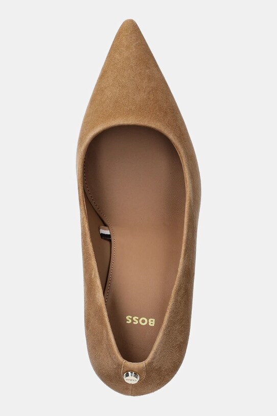 Замшеві туфлі BOSS Janet бежевий 50536571.260