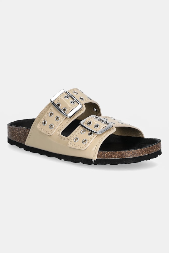 Bianco klapki BIAMIAMI imitacja skóry licowej beżowy 11201781