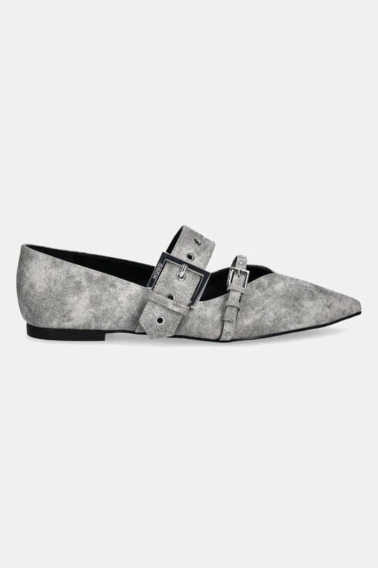HUGO bőr balerina cipő Maridia 50536406.060 szürke SS25